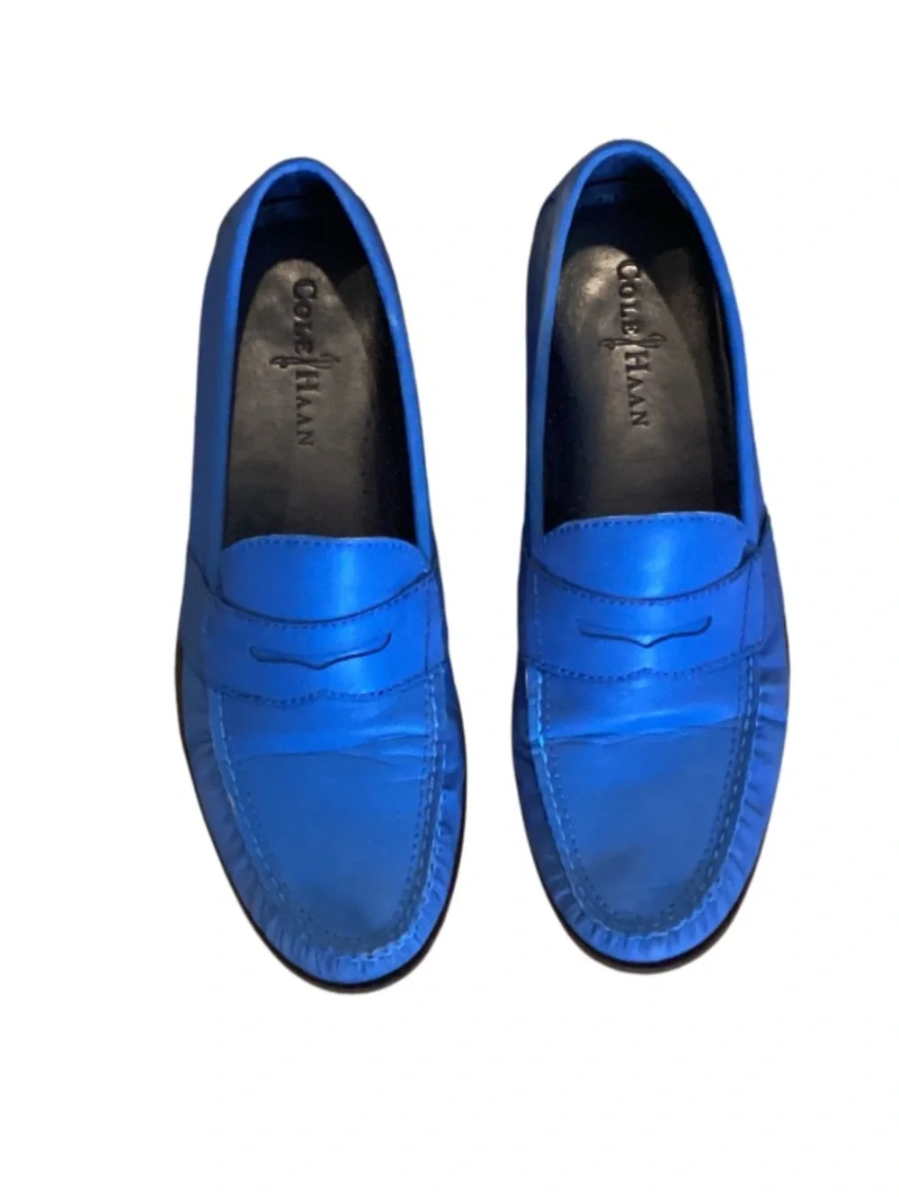 Cole Haan Nike Air Men's Vibrant Blue Leather Penny Loafers 9.5